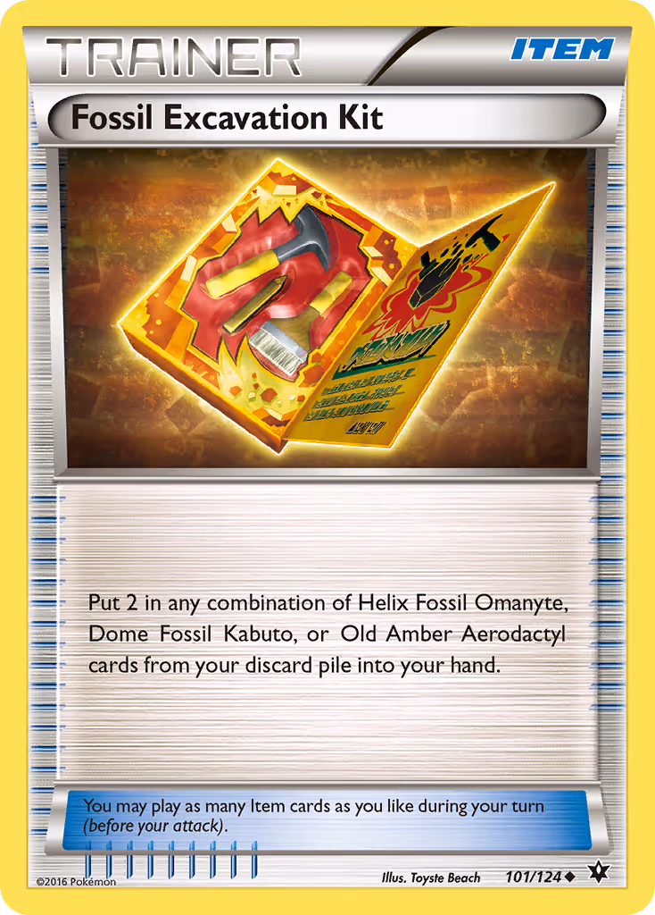 Fossil Excavation Kit 101/124 Pokemon card