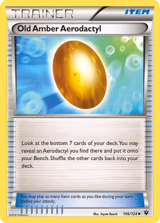 Old Amber Aerodactyl 106/124 Pokemon card