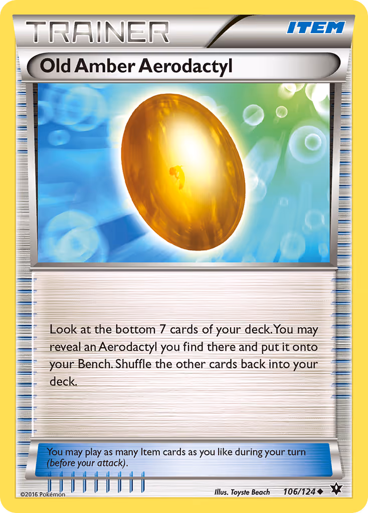 Old Amber Aerodactyl 106/124 Pokemon card