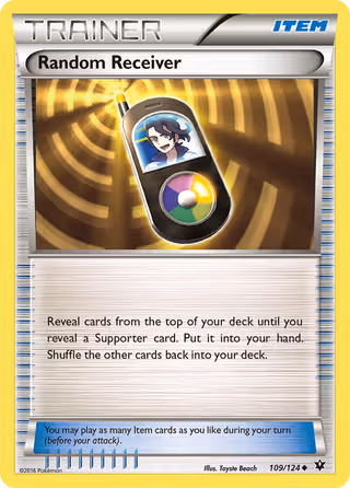 Random Receiver 109/124 Pokemon card
