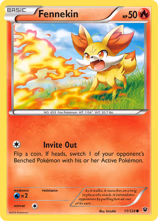 Fennekin 11/124 Pokemon card