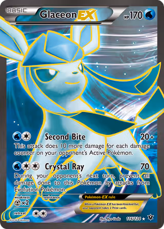 Glaceon EX 116/124 Pokemon card