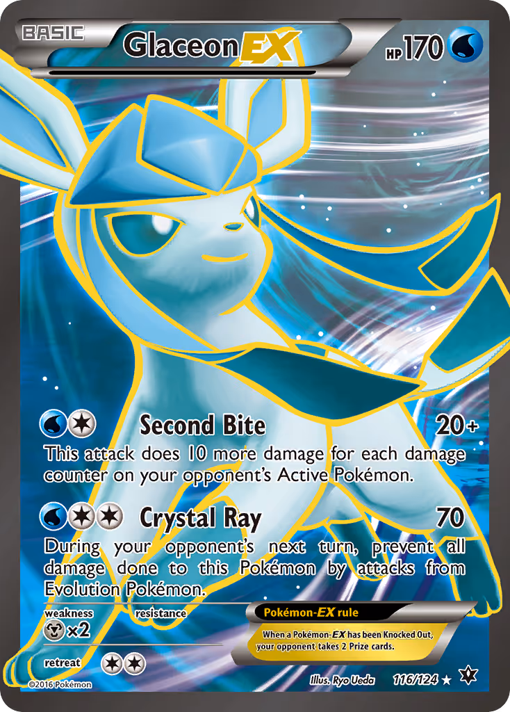 Glaceon EX 116/124 Pokemon card