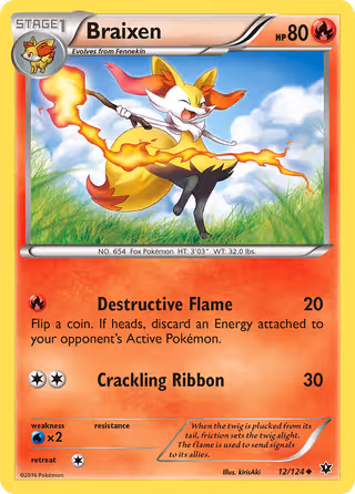 Braixen 12/124 Pokemon card