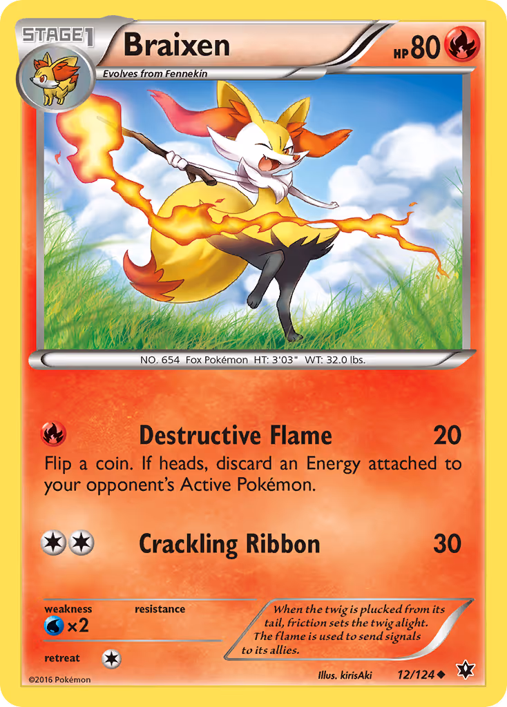 Braixen 12/124 Pokemon card