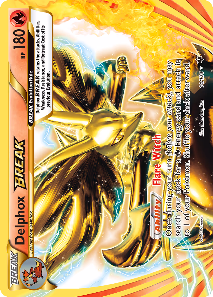 Delphox BREAK 14/124 Pokemon card