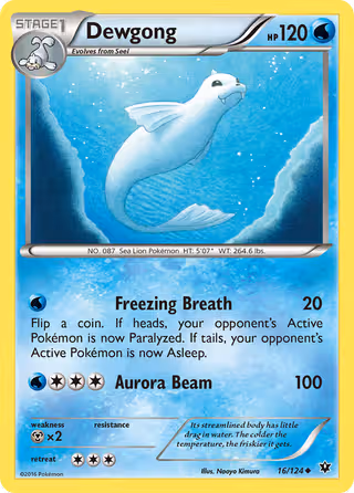 Dewgong 16/124 Pokemon card
