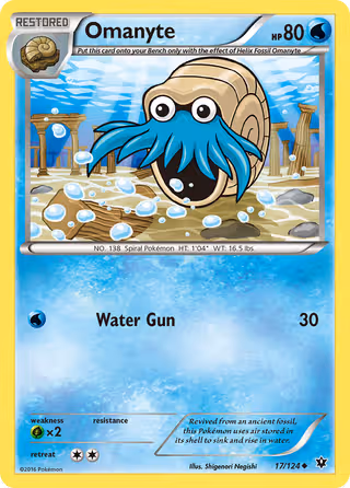 Omanyte 17/124 Pokemon card