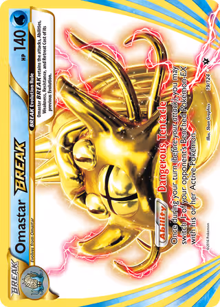 Omastar BREAK 19/124 Pokemon card