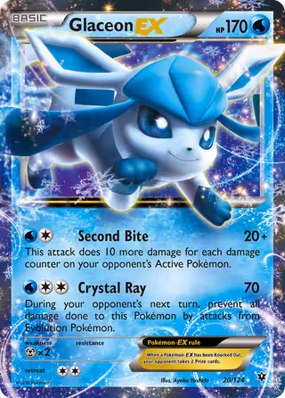 Glaceon EX 20/124 Pokemon card