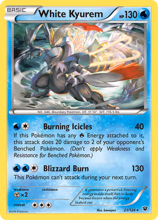 White Kyurem 21/124 Pokemon card