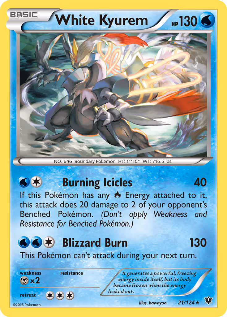 White Kyurem 21/124 Pokemon card