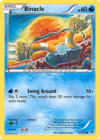 Binacle 22/124 Pokemon card