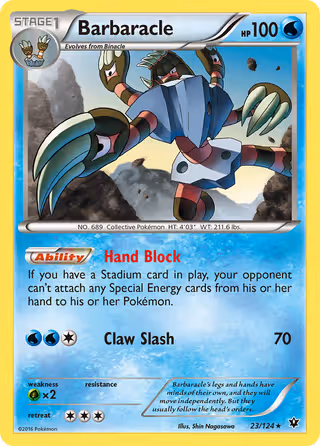 Barbaracle 23/124 Pokemon card
