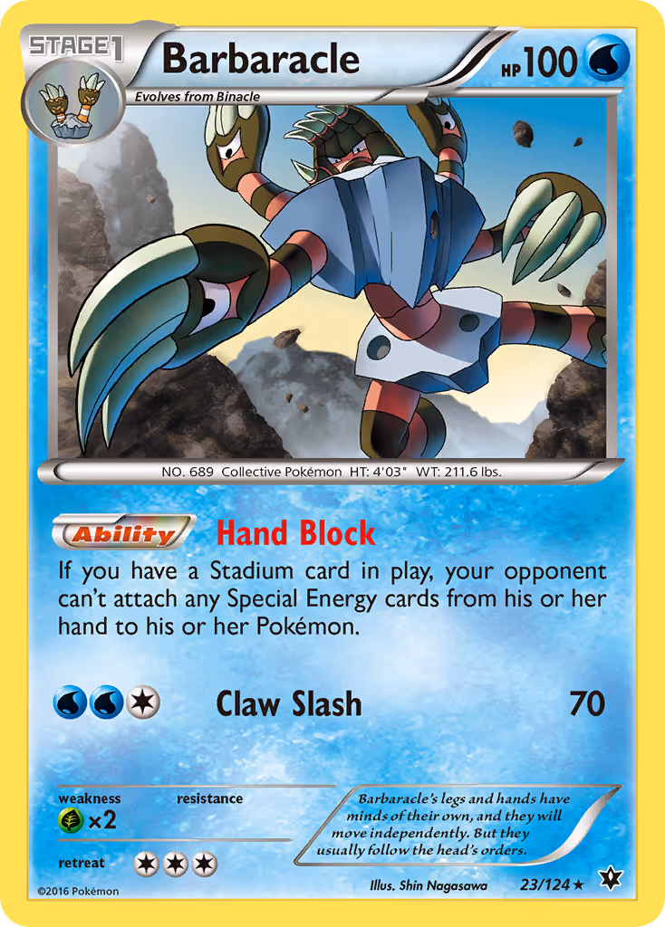Barbaracle 23/124 Pokemon card