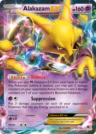 Alakazam EX 25/124 Pokemon card