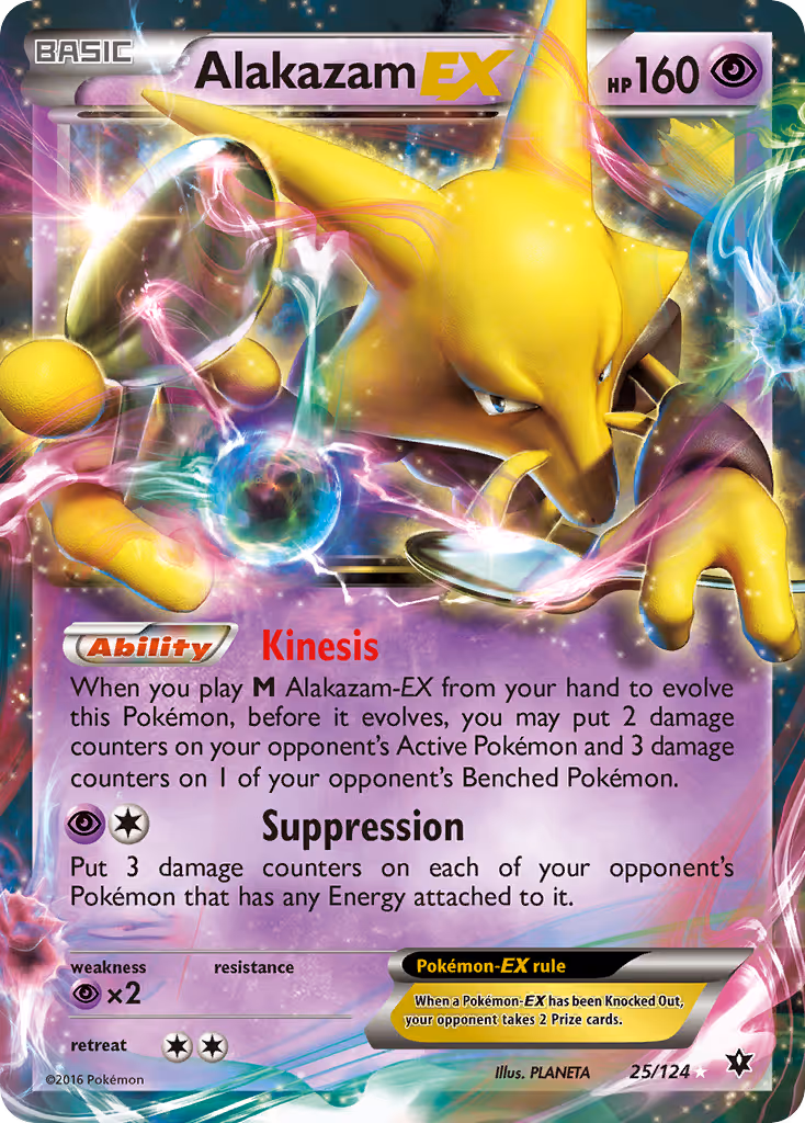 Alakazam EX 25/124 Pokemon card