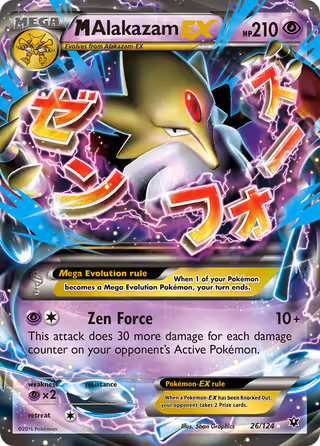 M Alakazam EX 26/124 Pokemon card