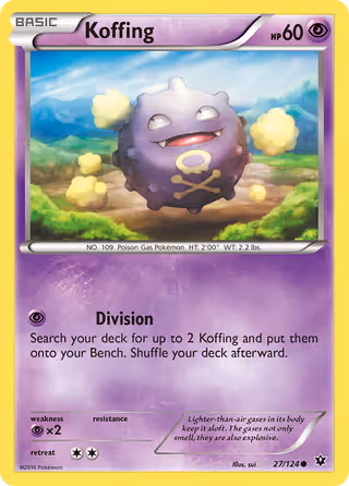 Koffing 27/124 Pokemon card