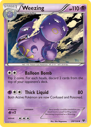 Weezing 28/124 Pokemon card