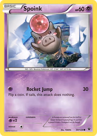 Spoink 30/124 Pokemon card
