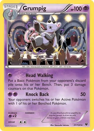 Grumpig 31/124 Pokemon card