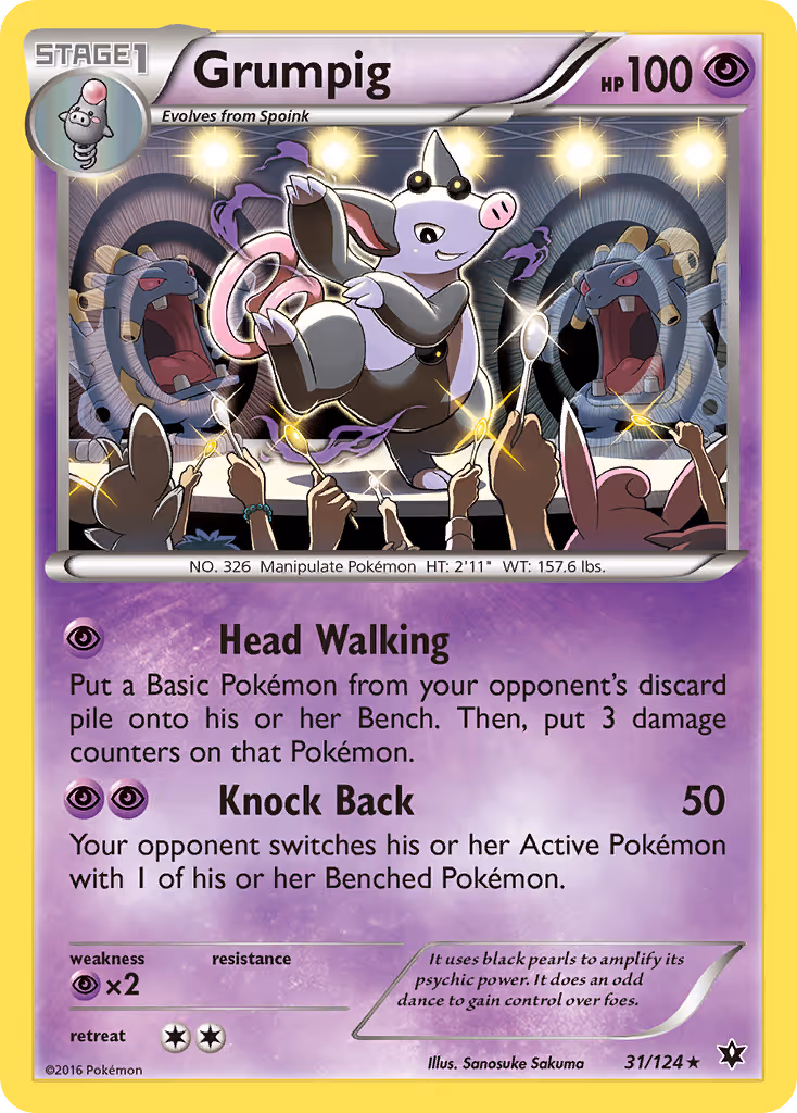 Grumpig 31/124 Pokemon card