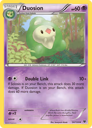 Duosion 34/124 Pokemon card