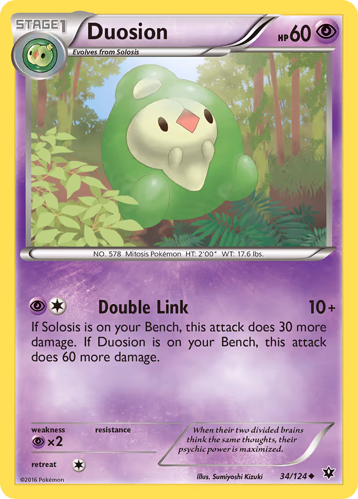 Duosion 34/124 Pokemon card