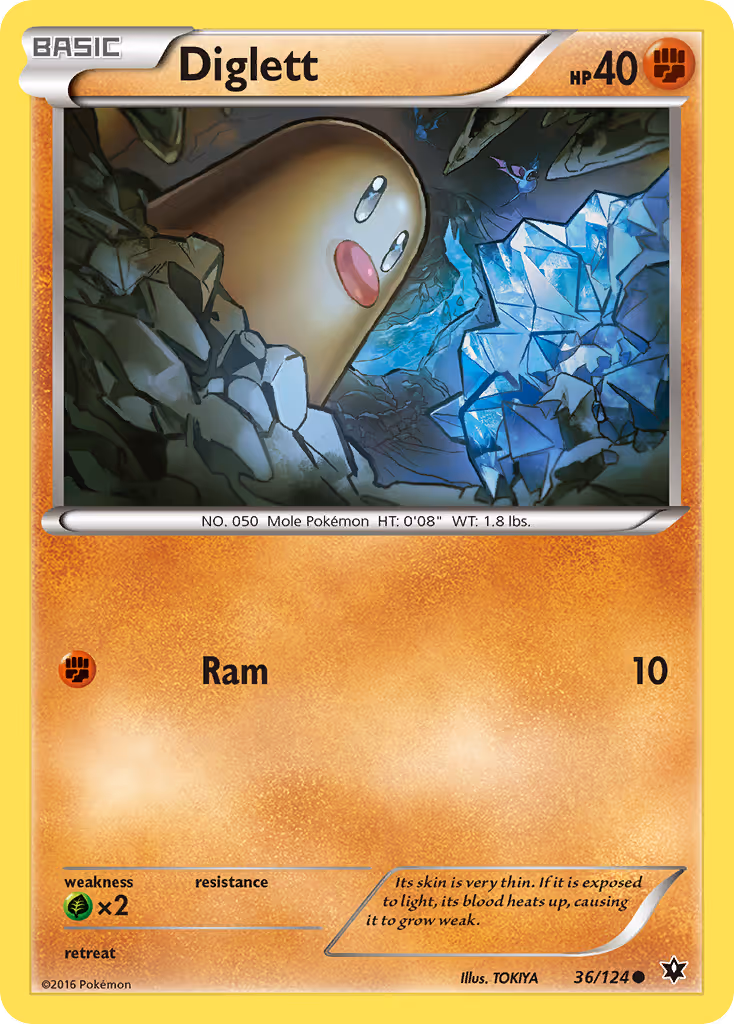 Diglett 36/124 Pokemon card