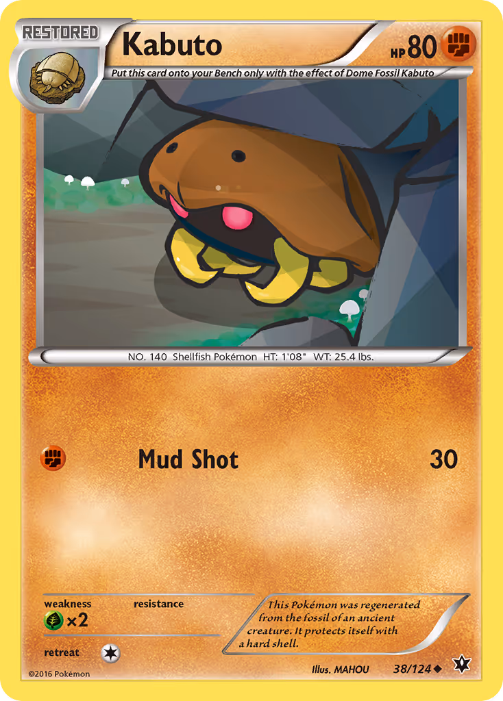 Kabuto 38/124 Pokemon card