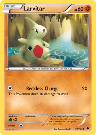 Larvitar 40/124 Pokemon card