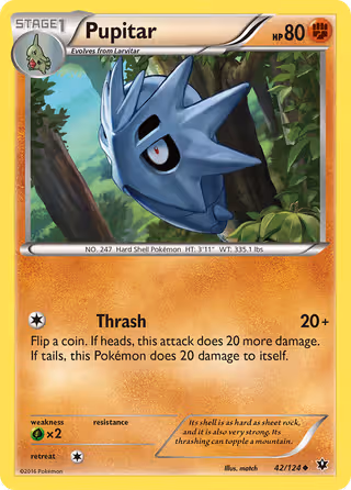 Pupitar 42/124 Pokemon card