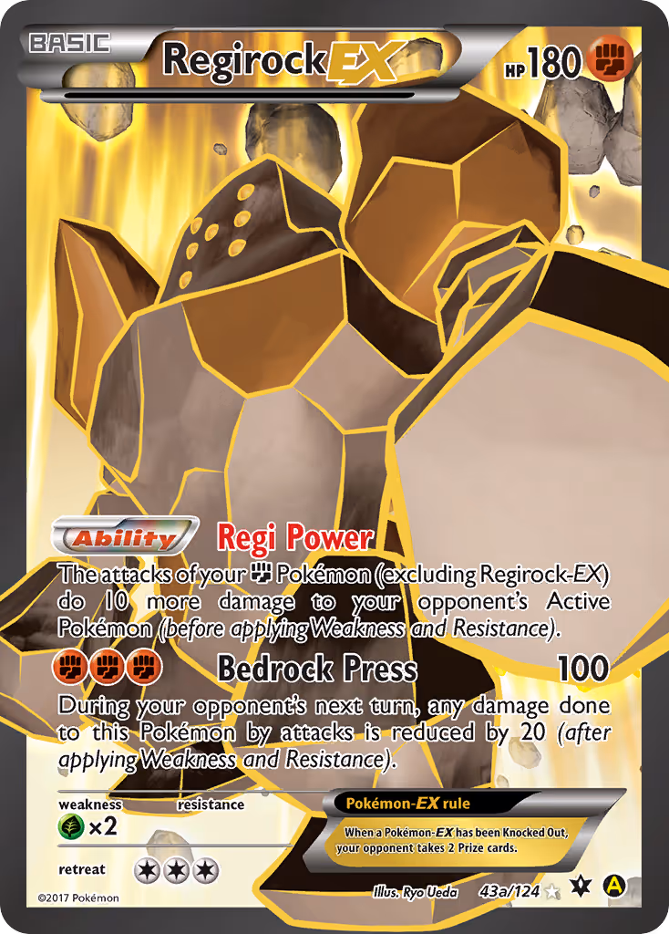 Regirock EX 43a Pokemon card