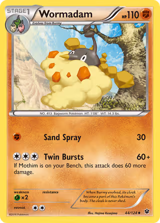 Wormadam 44/124 Pokemon card