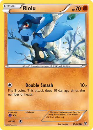 Riolu 45/124 Pokemon card