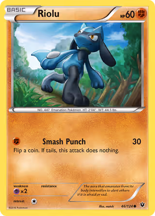 Riolu 46/124 Pokemon card