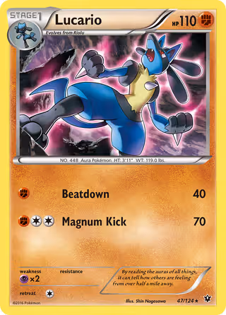 Lucario 47/124 Pokemon card