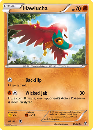 Hawlucha 48/124 Pokemon card