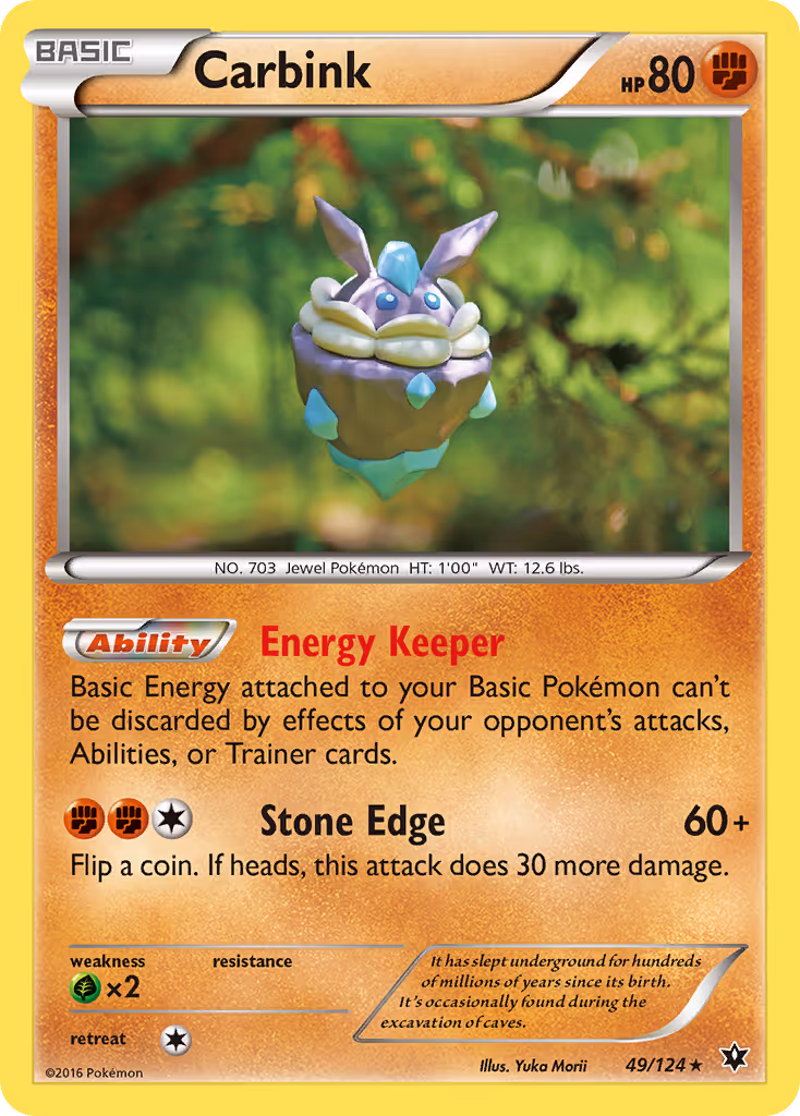 Carbink 49/124 Pokemon card