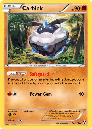 Carbink 50/124 Pokemon card