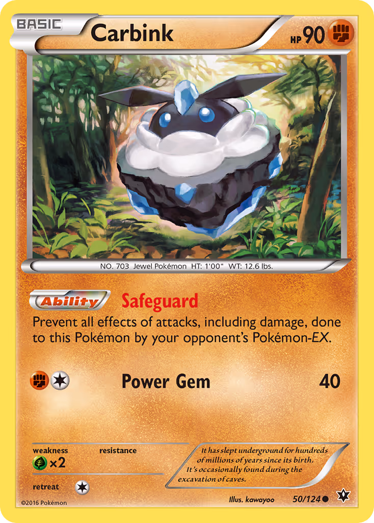 Carbink 50/124 Pokemon card