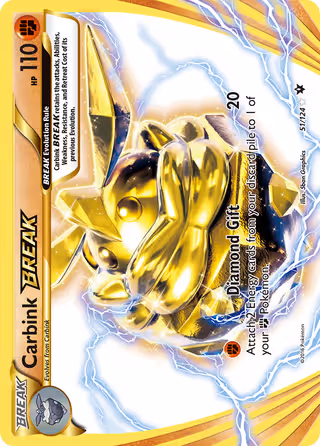 Carbink BREAK 51/124 Pokemon card