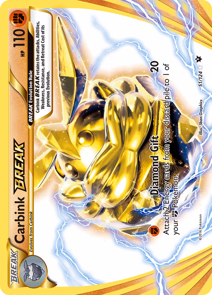 Carbink BREAK 51/124 Pokemon card