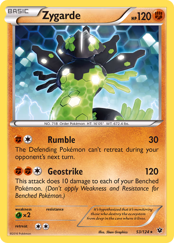 Zygarde 53/124 Pokemon card