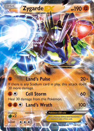 Zygarde EX 54/124 Pokemon card