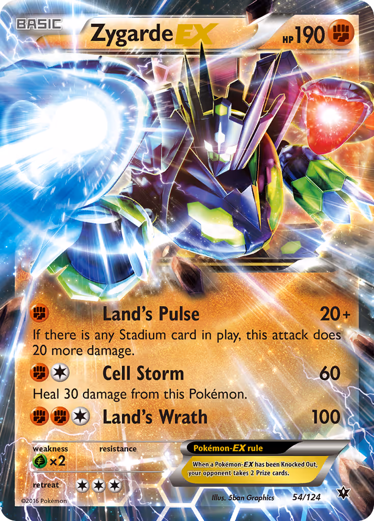 Zygarde EX 54/124 Pokemon card