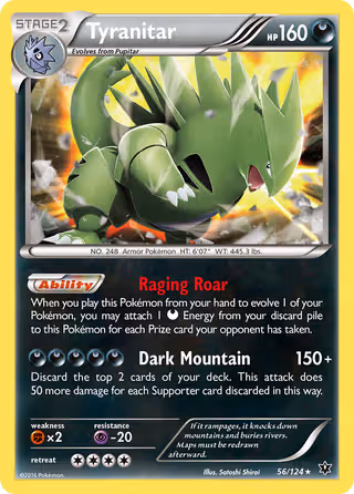 Tyranitar 56/124 Pokemon card