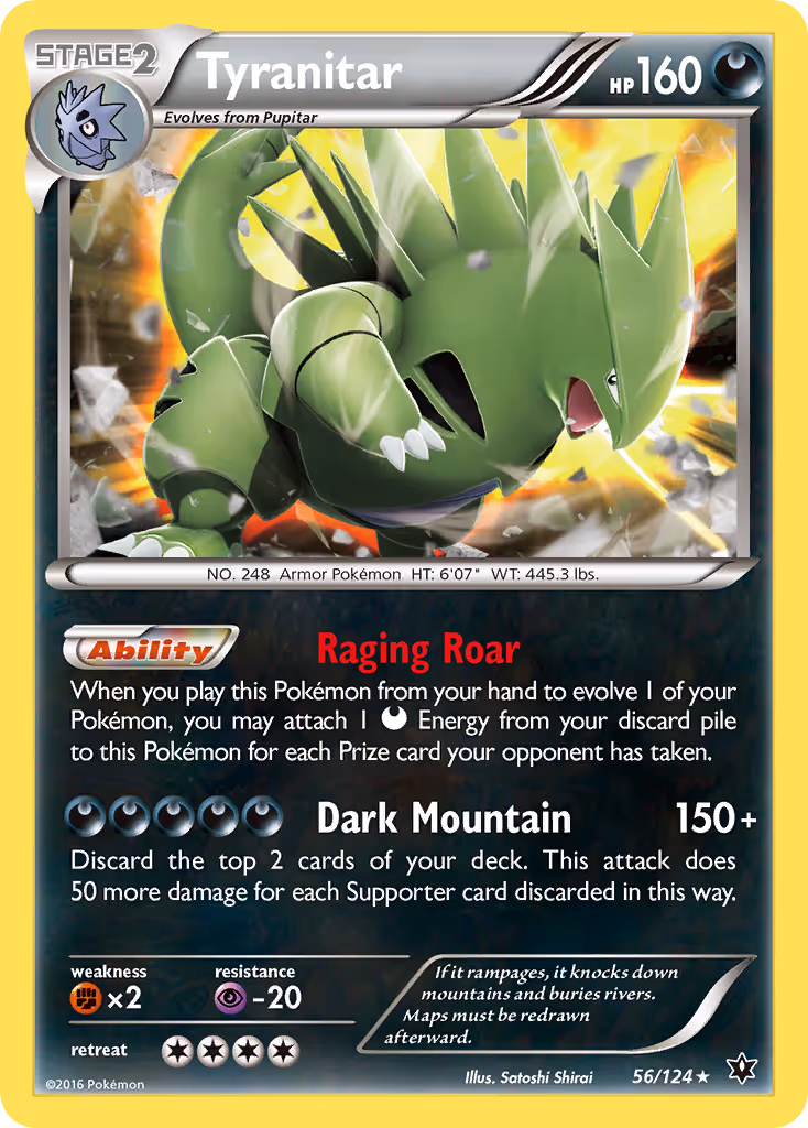 Tyranitar 56/124 Pokemon card