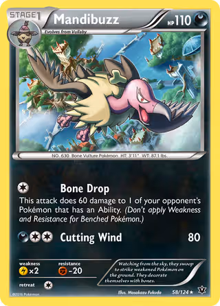 Mandibuzz 58/124 Pokemon card